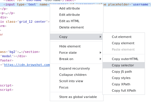 Get the CSS selector
