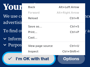 Inspect element with Chrome